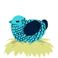 A aqua and tumblr chicken with a lace pattern