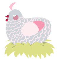 A mist and rose chicken with a lace pattern