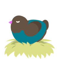 A sea and bark chicken with a head pattern