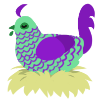 A spring and violet chicken with a lace pattern