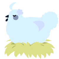 A rose chicken with a lace pattern