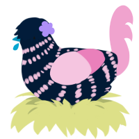 Nyquill, a tumblr and pink chicken with a bar pattern