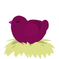 A wine chicken with a lace pattern