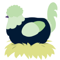 A tumblr and gluppy chicken with a head pattern