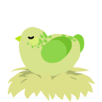 A lemon and grass chicken with a neck-speckle pattern