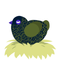 A tumblr and olive chicken with a double-lace pattern