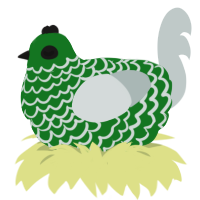 A leaf and silver chicken with a lace pattern