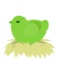 A grass chicken with a lace pattern