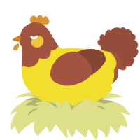A yellow and russet chicken with a head pattern