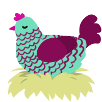 A mint and wine chicken with a lace pattern