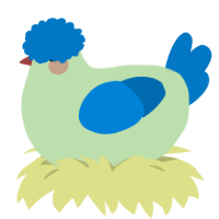 A gluppy and sapphire chicken