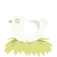 A white chicken with a lace pattern