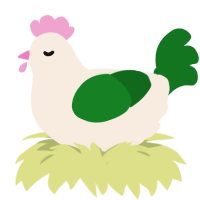 A cream and leaf chicken
