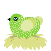 A grass and lemon chicken with a lace pattern