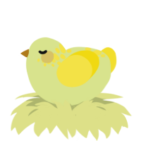A lemon and yellow chicken with a neck-speckle pattern