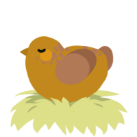 A ochre and brown chicken with a neck-speckle pattern