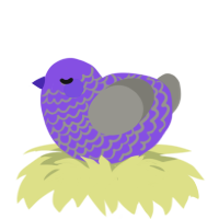 A blurple and ash chicken with a lace pattern