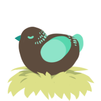 A bark and mint chicken with a neck-band pattern