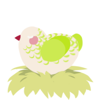 A cream and lime chicken with a half-lace pattern