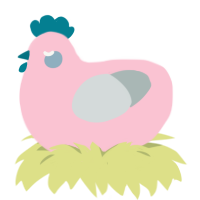 A rose and silver chicken