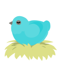 A aqua chicken with a head pattern