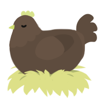 A bark chicken with a head pattern