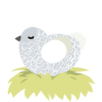 A mist and white chicken with a double-lace pattern