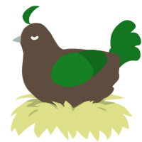 A bark and leaf chicken