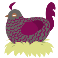 (unnamed), a grey and wine chicken with a lace pattern