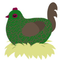 A leaf and bark chicken with a double-lace pattern