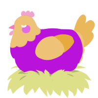 A amethyst and honey chicken with a head pattern