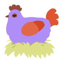 A lilac and vermilion chicken
