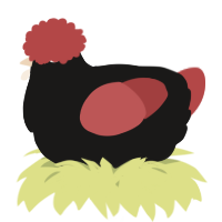 A sable and red chicken