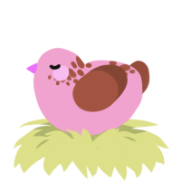 A pink and russet chicken with a neck-speckle pattern