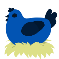 A ultramarine and tumblr chicken