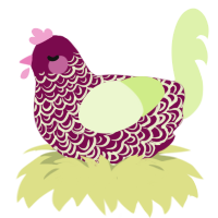 A wine and apple chicken with a double-lace pattern