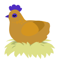 A gold and ochre chicken with a neck-speckle pattern