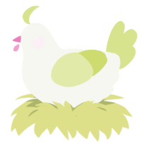 A white and lemon chicken with a double-lace pattern