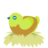 A gold and lime chicken with a head pattern