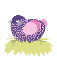 A overcast and pink chicken with a lace pattern