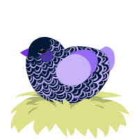 A tumblr and lilac chicken with a double-lace pattern