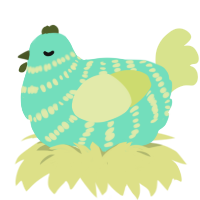 A mint and lemon chicken with a bar pattern
