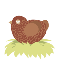 A russet and brown chicken with a lace pattern