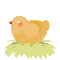 A honey chicken with a head pattern