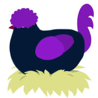 A tumblr and violet chicken