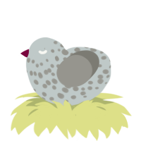 A silver and ash chicken with a speckle pattern