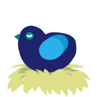 A navy and sky chicken