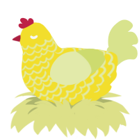 A yellow and lemon chicken with a lace pattern