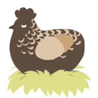 A bark and beige chicken with a half-lace pattern