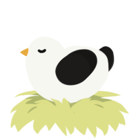 A white and sable chicken